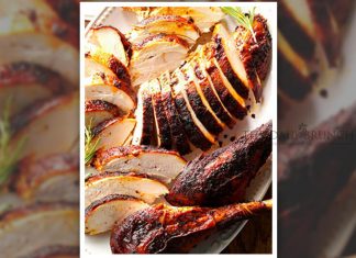 Roast Turkey with Garlic Butter sauce & Cranberry sauce