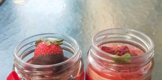 Justbe Resto Cafe - Cranberry Cheesecake & Chocolate Mousse in jars