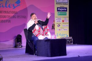 Mythologist and author Devdutt Pattanaik at the previous edition of Udaipur Tales, where he joined as one of the storytellers