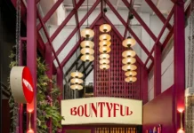 The entrance of Bountyful, a vegetarian restaurant in Indiranagar, Bengaluru