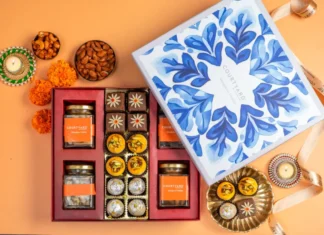 Diwali hamper with sweets, nuts and diyas from Courtyard by Marriott Bengaluru Hebbal