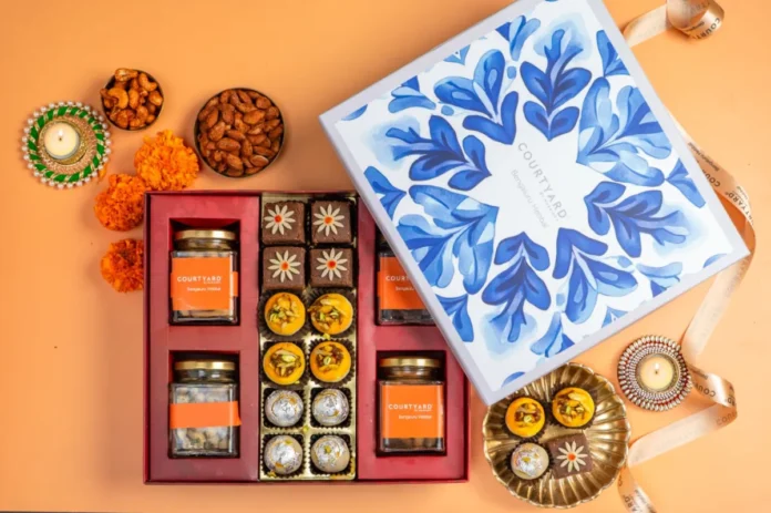Diwali hamper with sweets, nuts and diyas from Courtyard by Marriott Bengaluru Hebbal