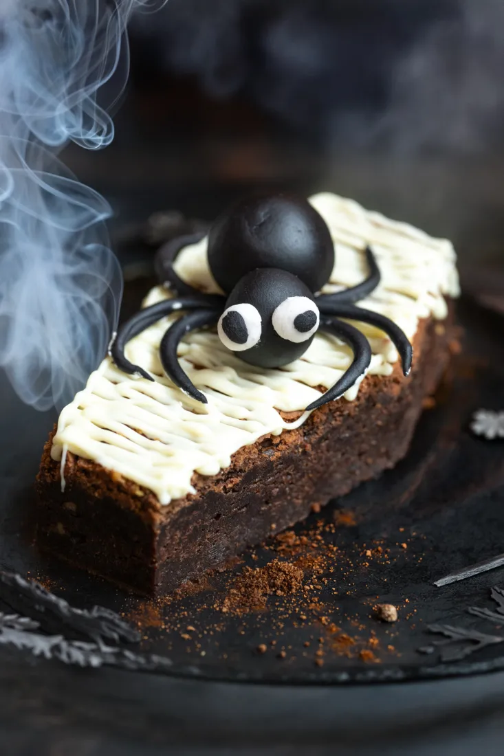 Spider-topped chocolate cake for Halloween at Courtyard by Marriott Bengaluru Hebbal
