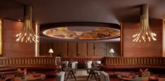 Interiors of Druma, a vegetarian restaurant in Jayanagar, Bengaluru