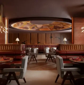 Interiors of Druma, a vegetarian restaurant in Jayanagar, Bengaluru