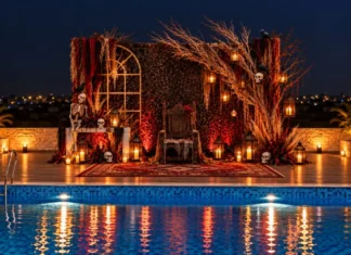 Halloween at Essentia Luxury Hotel & Convention, Nagpur: A Spooky Feast at Citron Poolside Halloween decor at Essentia Luxury Hotel & Convention, Nagpur