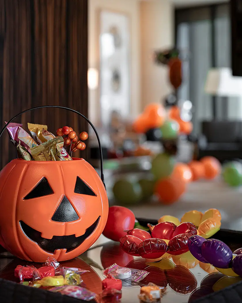 A Halloween trick-or-treat basket at CUR8, Four Seasons Hotel Bengaluru