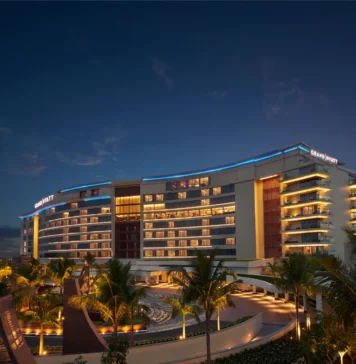 Halloween at Grand Hyatt Kochi Bolgatty: A Kerala-Spiced Dinner Night at The Residence Grand Hyatt Kochi Bolgatty lit up at dusk on Bolgatty Island, Kochi