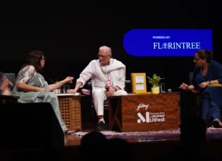 Rakhshanda Jalil, Gulzar and Kausar Munir in conversation at Godrej Literature Live! The Mumbai LitFest 2026