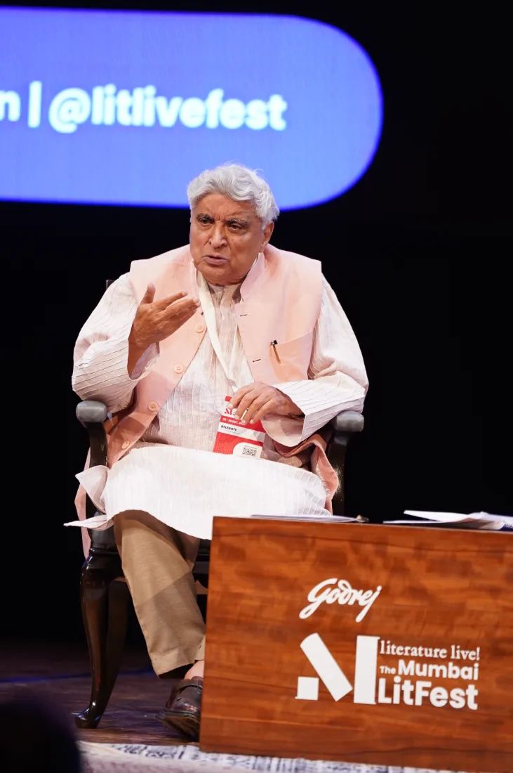 Javed Akhtar speaking at Godrej Literature Live! The Mumbai LitFest 2026