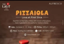 Monsoon Pizzaiola at The LaLiT Ashok Bengaluru Brings Indo-Italian Pizzas to Alfresco Monsoon Pizzaiola pizza promotion at Alfresco, The LaLiT Ashok Bengaluru