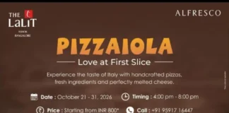 Monsoon Pizzaiola pizza promotion at Alfresco, The LaLiT Ashok Bengaluru