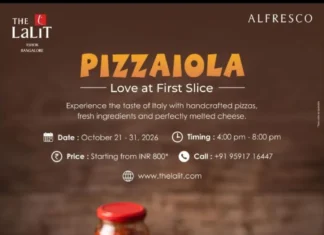 Monsoon Pizzaiola at The LaLiT Ashok Bengaluru Brings Indo-Italian Pizzas to Alfresco Monsoon Pizzaiola pizza promotion at Alfresco, The LaLiT Ashok Bengaluru
