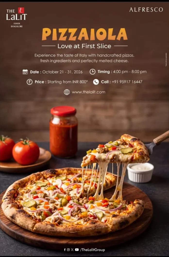 Monsoon Pizzaiola pizza promotion at Alfresco, The LaLiT Ashok Bengaluru