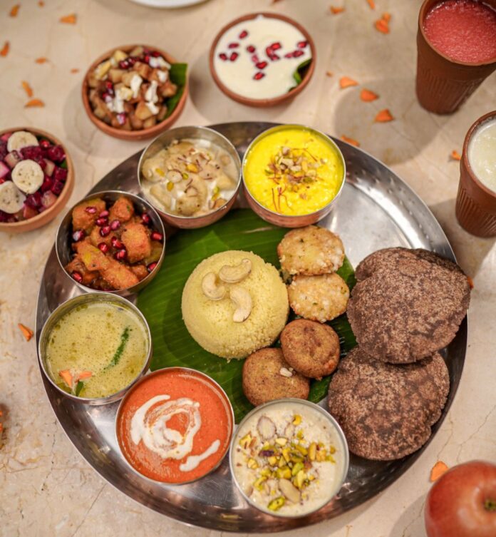 Navratri thali at Feast, Sheraton Grand Pune Bund Garden Hotel