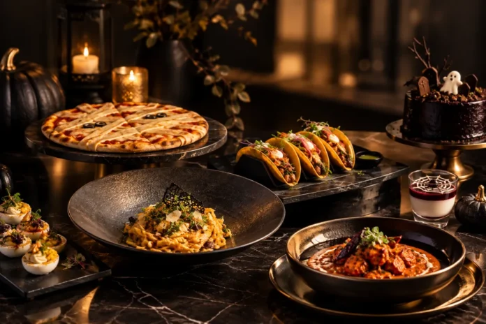 Halloween at Café 77 East, Taj Bangalore Halloween dinner spread with mummy pizza, tacos and curries at Café 77 East, Taj Bangalore