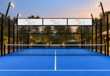 WAULT Launches to Connect Brands With 2,000 Sports and Fitness Venues Across India A floodlit padel court at dusk, part of the WAULT sports and fitness venue network
