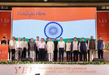 YEF Bharat Indore Chapter launch and Summit 2027 curtain raiser on stage in Indore