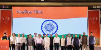 YEF Bharat Indore Chapter launch and Summit 2027 curtain raiser on stage in Indore