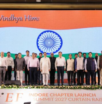 YEF Bharat Launches Indore Chapter, Names Rajat Jain President; Summit 2027 Set for January 16 YEF Bharat Indore Chapter launch and Summit 2027 curtain raiser on stage in Indore